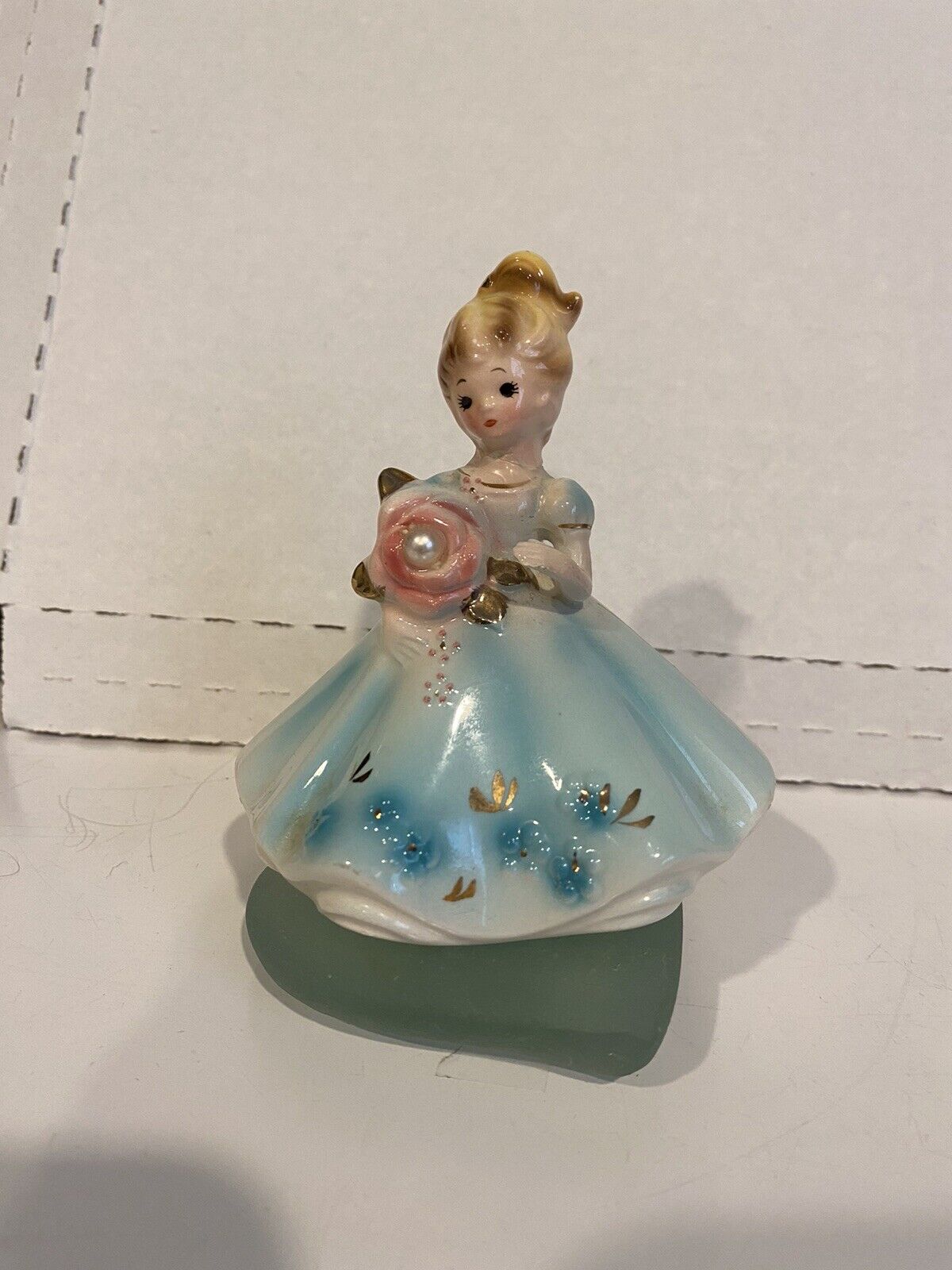 Vintage Josef Original Gemstone Pearl June Birthday Girl Figurine