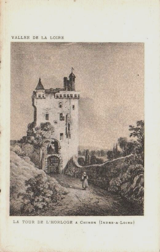 Vtg Postcard Watch Tower Chateau Chinon Loire Valley Tours, France Unposted DB