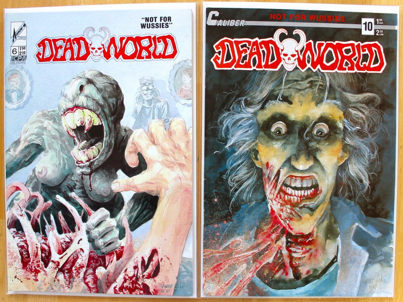 Deadworld #6 and #10B Locke Variant 1988  (Crow in Ad) Dead World