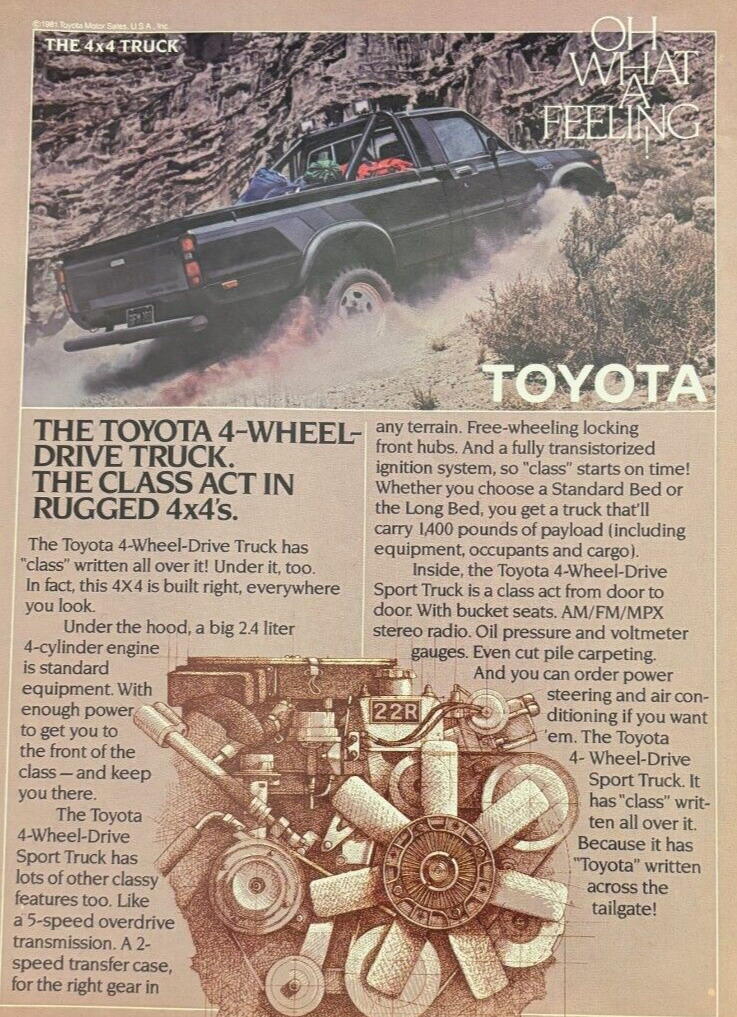1982 Toyota 4x4 Truck vintage print ad - Oh What A Feeling