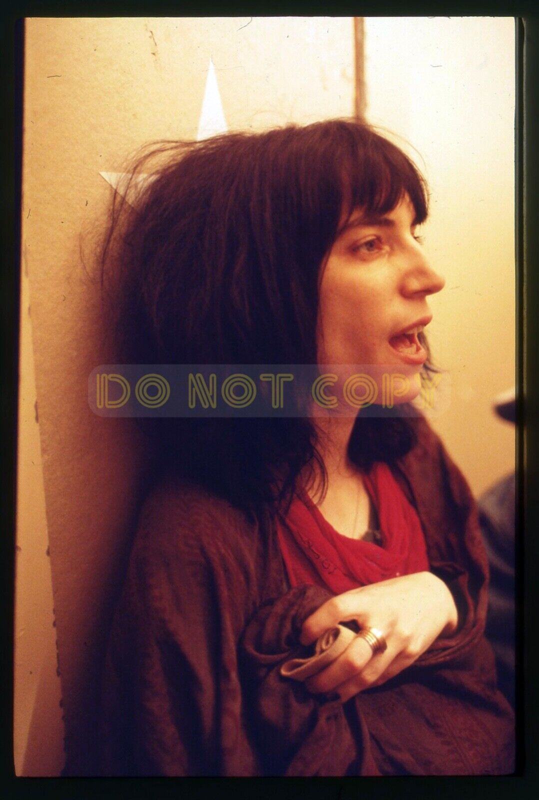 Awesome PATTI SMITH Backstage in 1977 - Vintage 35mm Slide Transparency C18
