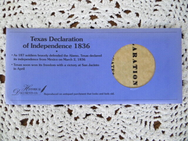 Reproduction Texas Declaration of Independence 1836