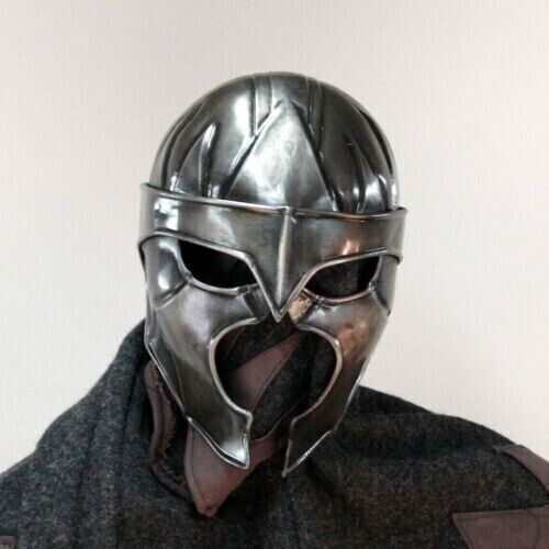 Medieval Steel Knight Helmet Costume 18 Gage LARP SCA Armor Helmet Gift Item