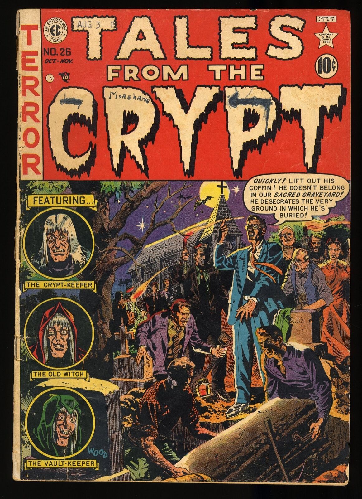 Tales From The Crypt #26 FA/GD 1.5 The Barrowed Body Wood Cover EC 1951