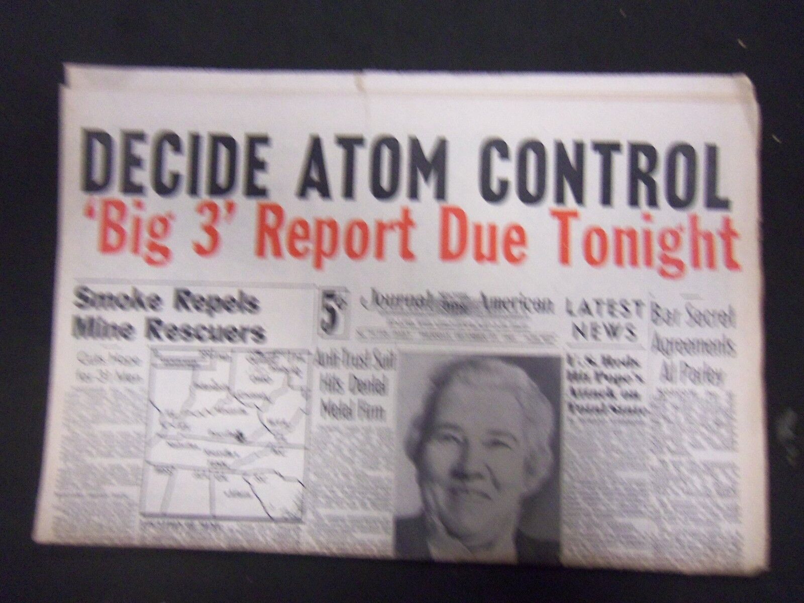 1945 DEC 27 NEW YORK JOURNAL AMERICAN - DECIDE ATOM CONTROL - NP 2304