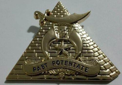 New Shriners Past Potentate Officer Collar Jewel in Gold Tone