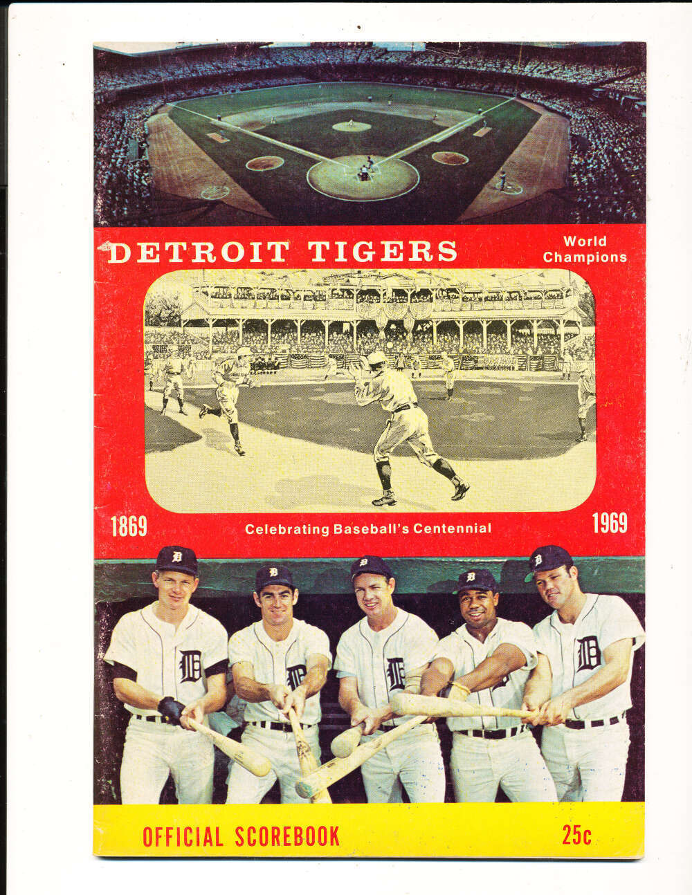 1969 Detroit Tigers vs Oakland Athletics baseball program bx4.24 em