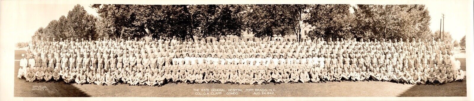 1942~65th General Hospital Company~Fort Bragg NC~WWII Vintage Yard Long Photo