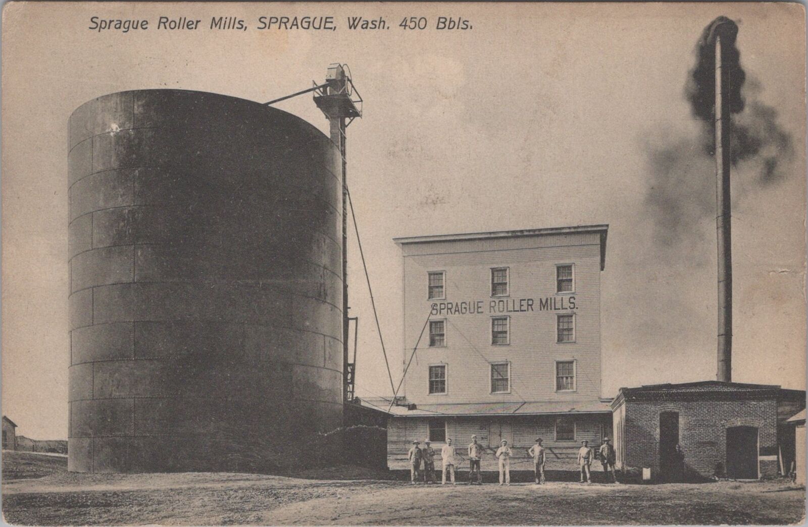 Sprague Roller Mills, Sprague Washington 1913 Postcard