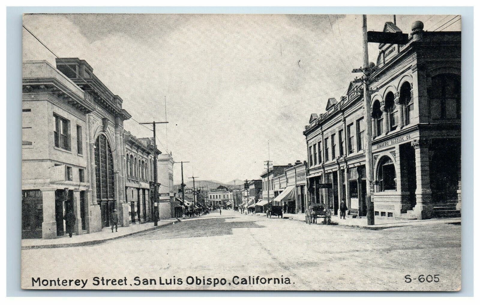 c. 1906 Monterey Street Scene San Luis Obispo California Postcard 