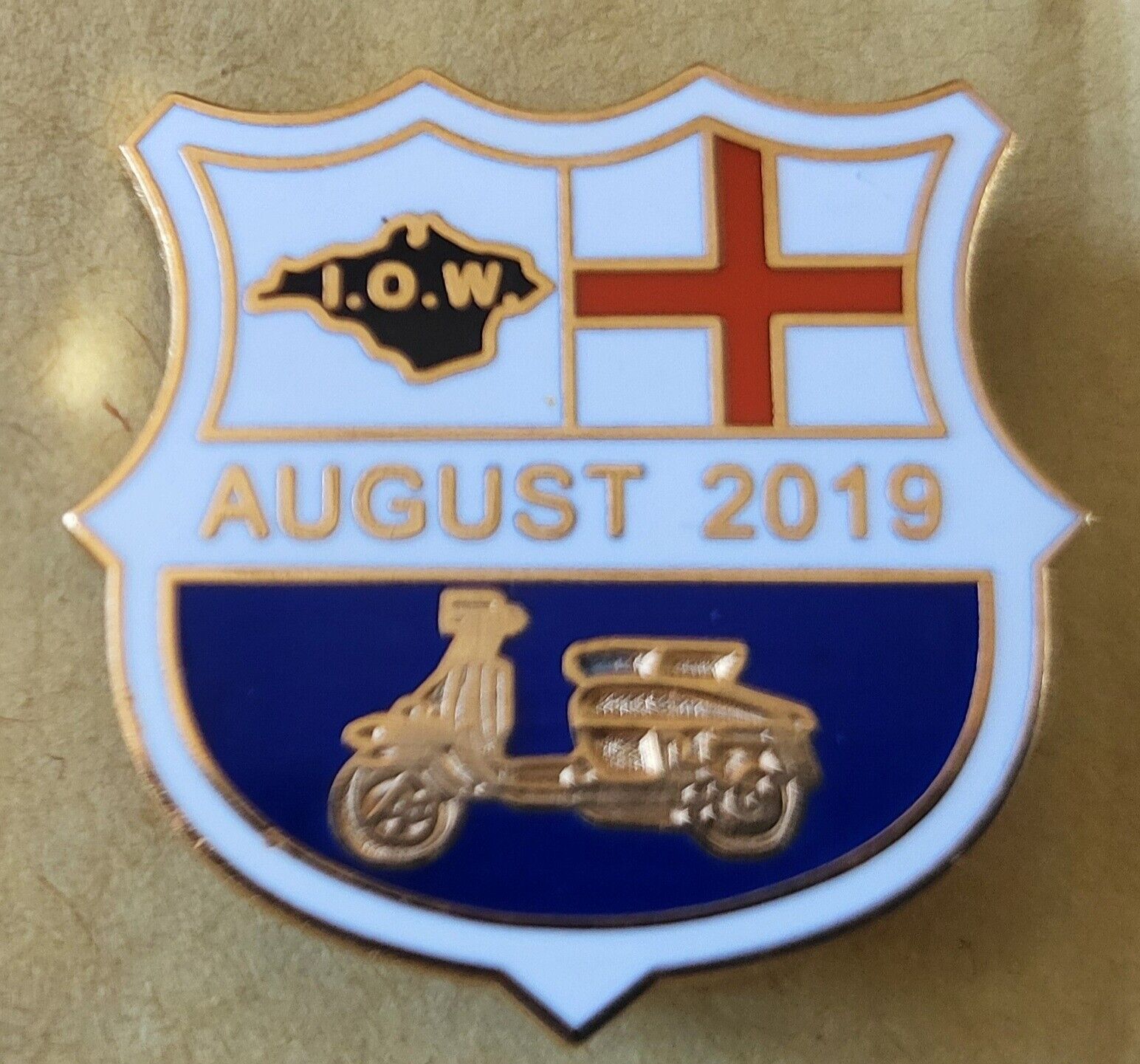 Lambretta Isle of Wight Scooter Rally August 2019 Badge  (Discounted Postage UK)