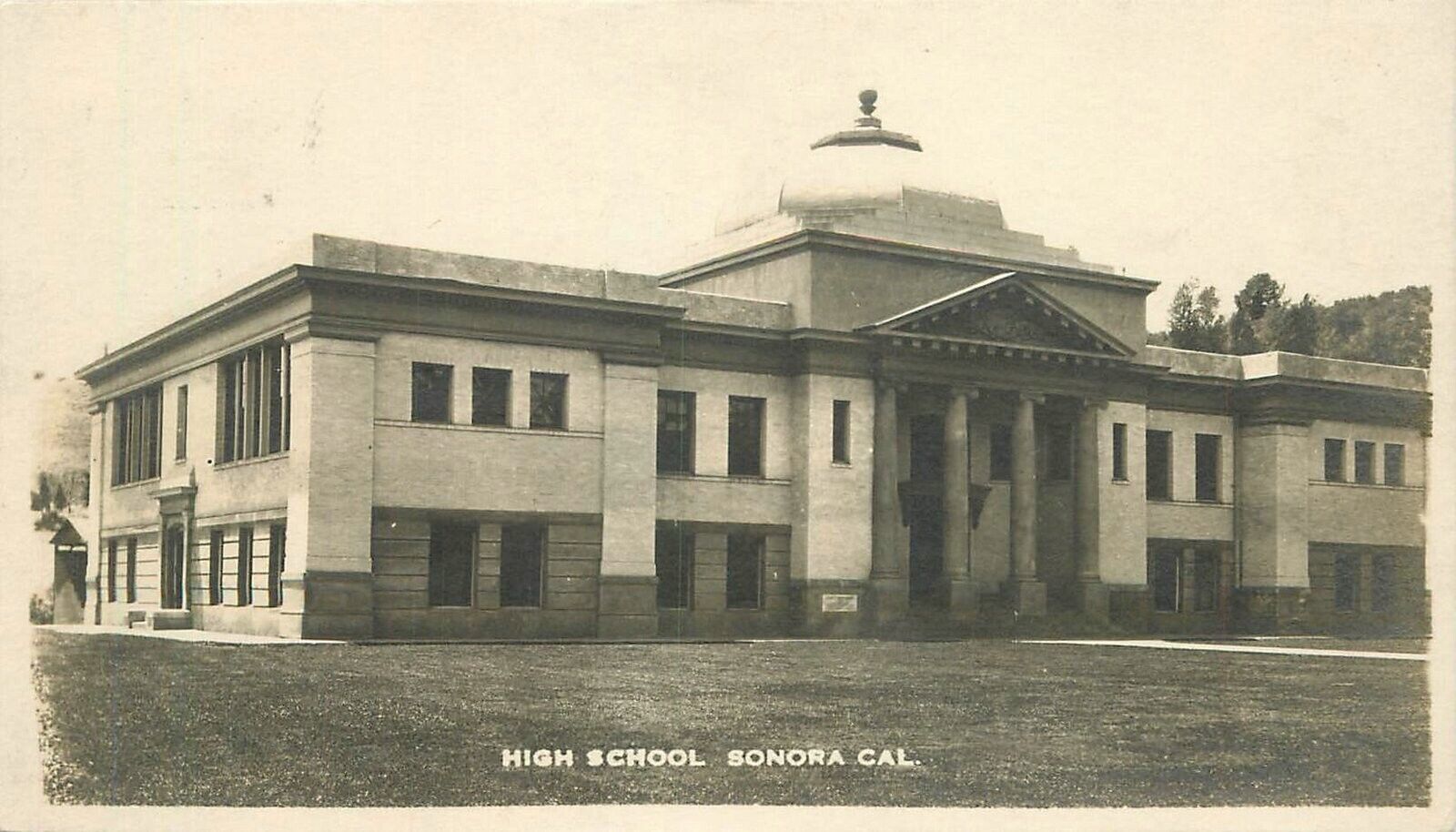 Postcard RPPC California Sonora High School occupation 23-3879