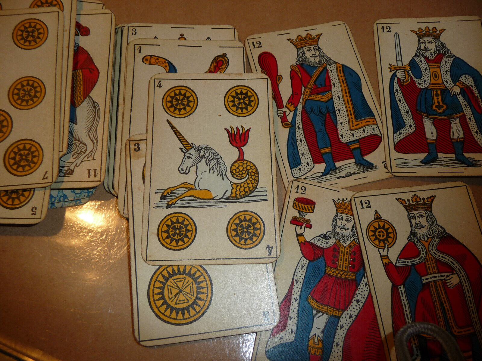 Antique B. P. Grimaud Playing Cards,Complete 48 Card deck,Unique Art