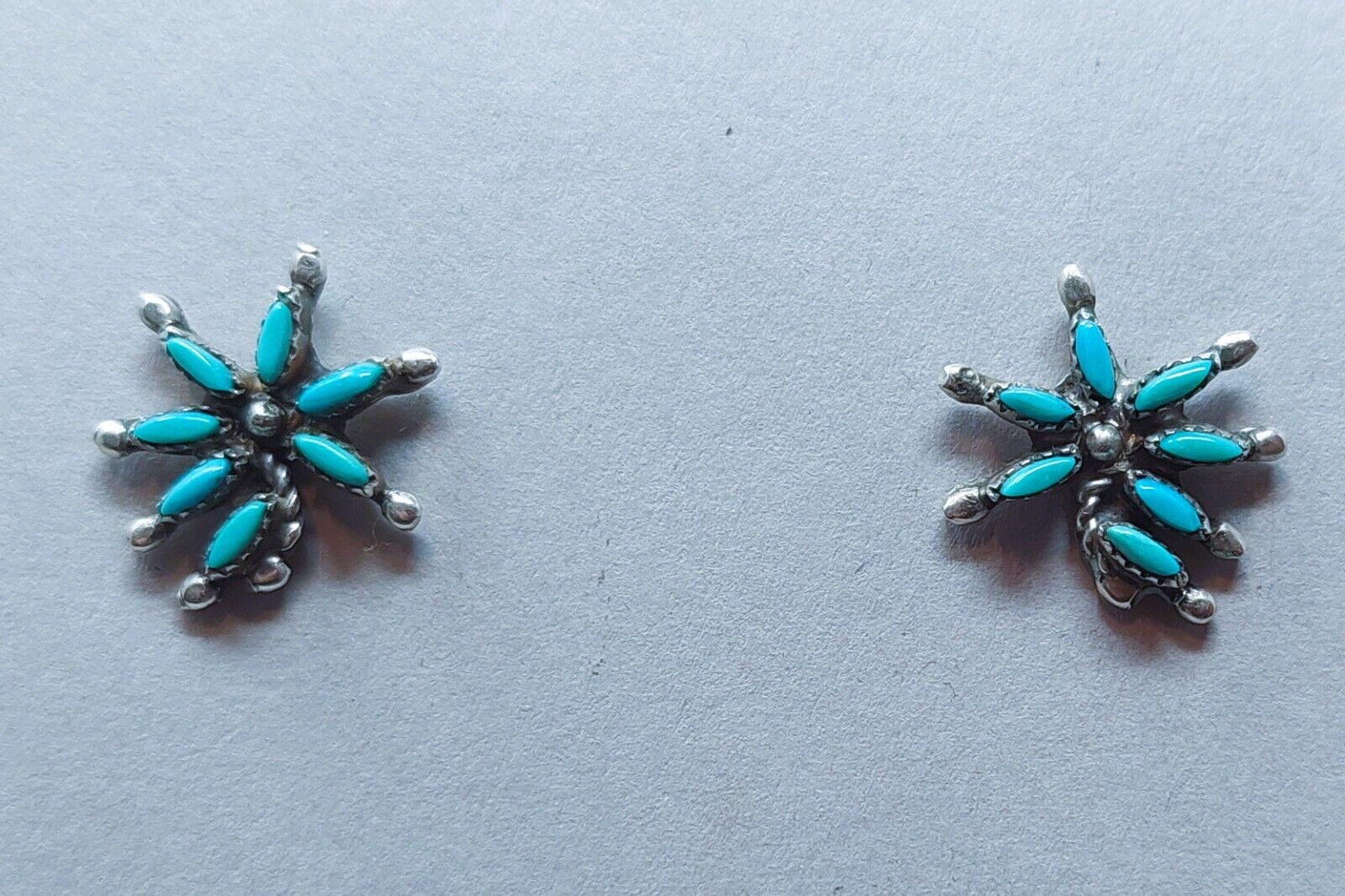 Vintage Zuni Petite Point Floral Earrings