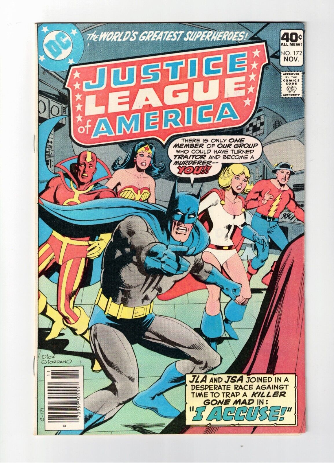 Justice League of America #172 VF+  1979 Death of Mr. Terrific