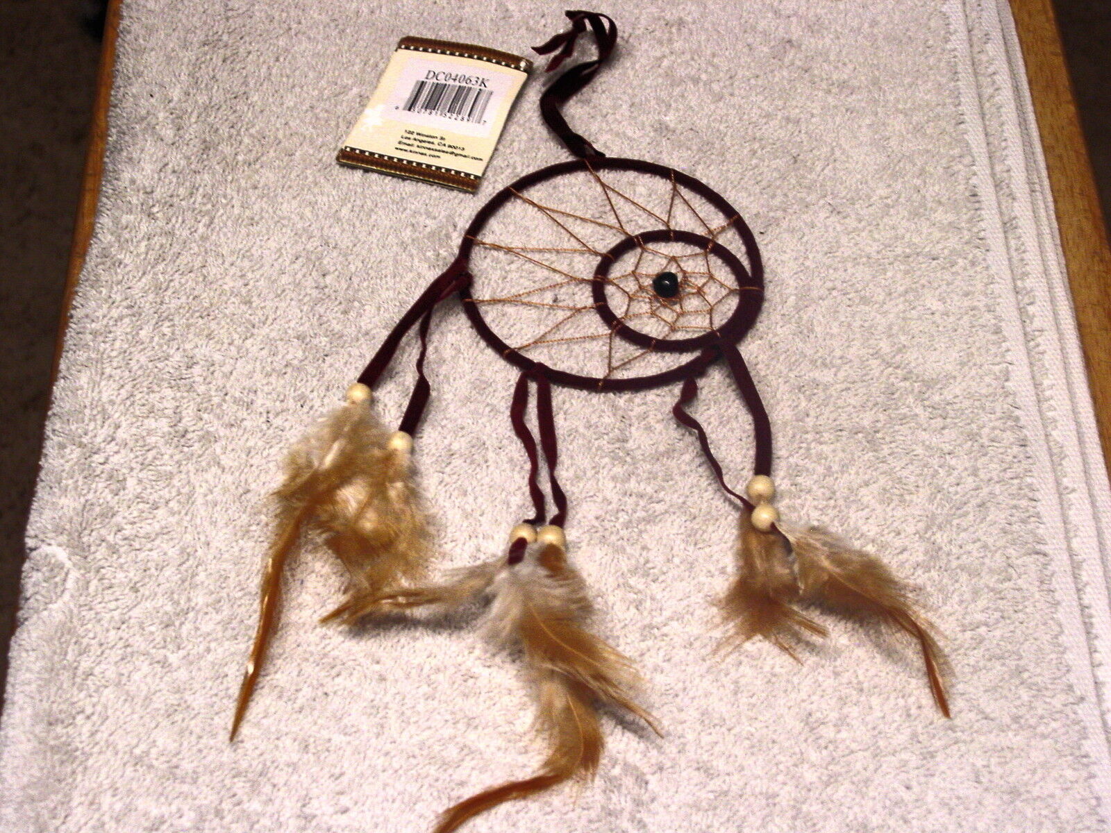 DREAMCATCHER WITH SMALL DREAMCATCHER INSIDE BURGUNDY COLOR INDIAN ( SMALL )