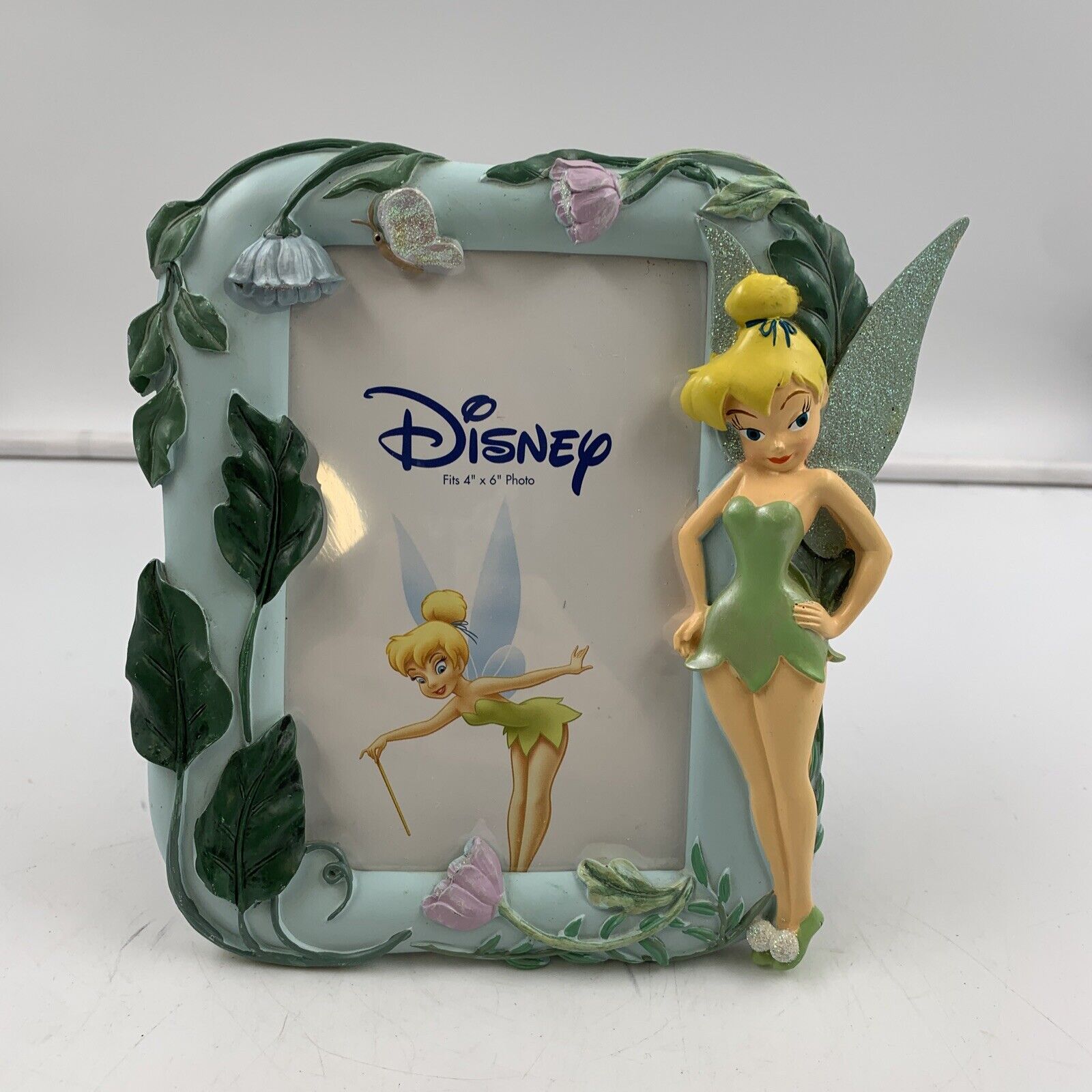 Disney Tink Tinkerbell Tinker Bell Resin Picture Photo Flower Frame For 4” X 6”