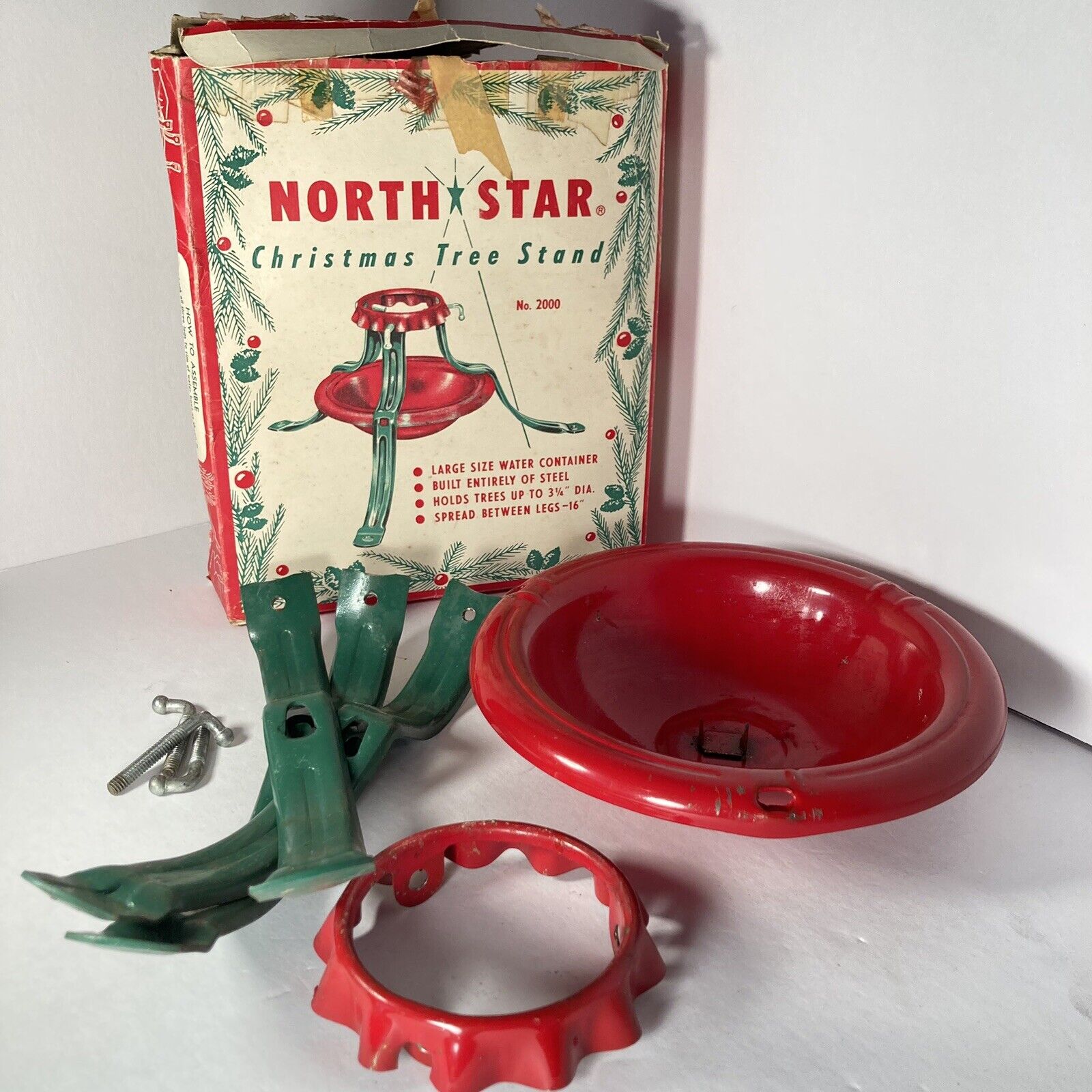 Vintage North Star Christmas Tree Stand Complete Set No 2000