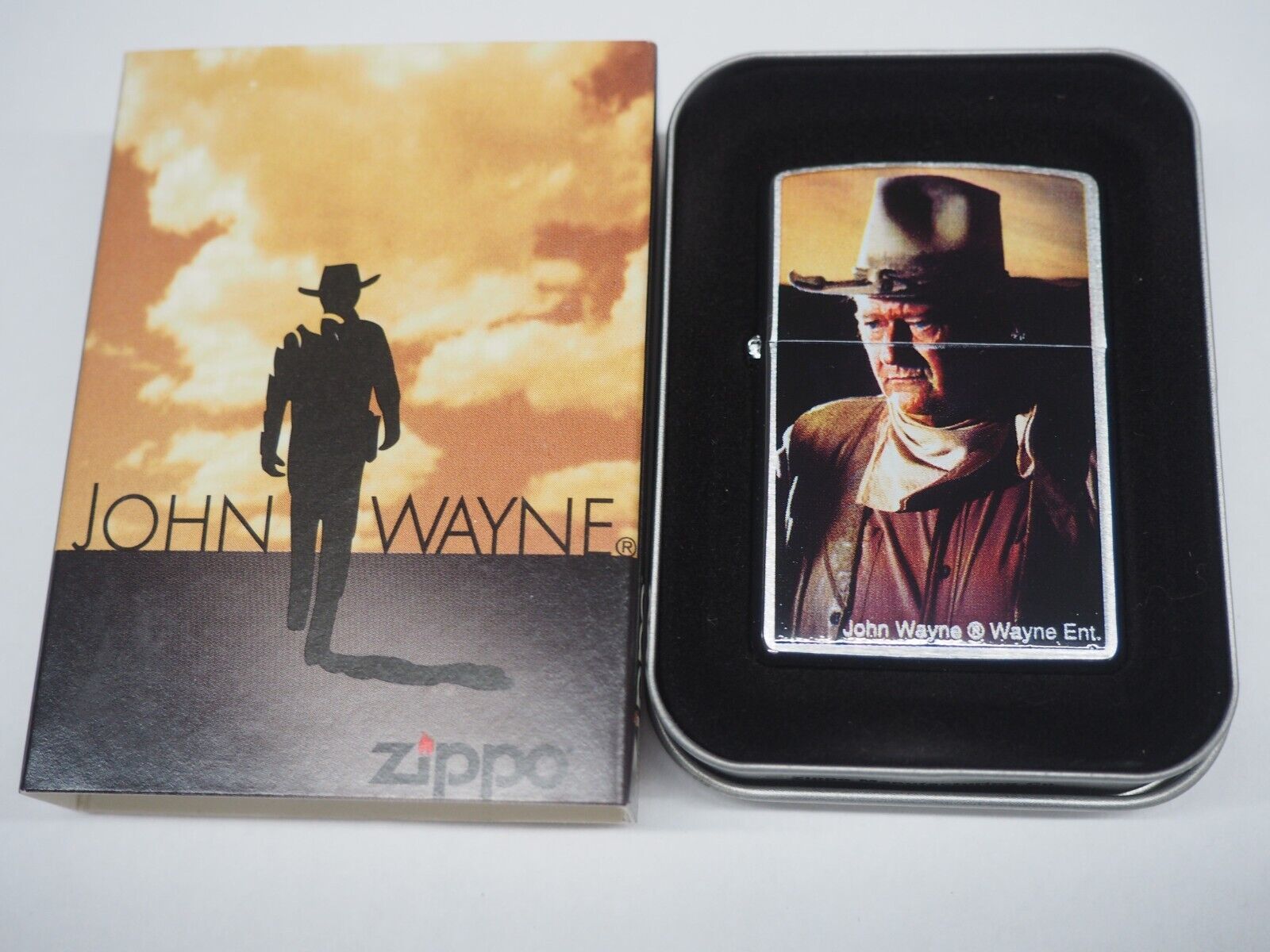 Rare Retired John Wayne Cowboy Zippo Lighter