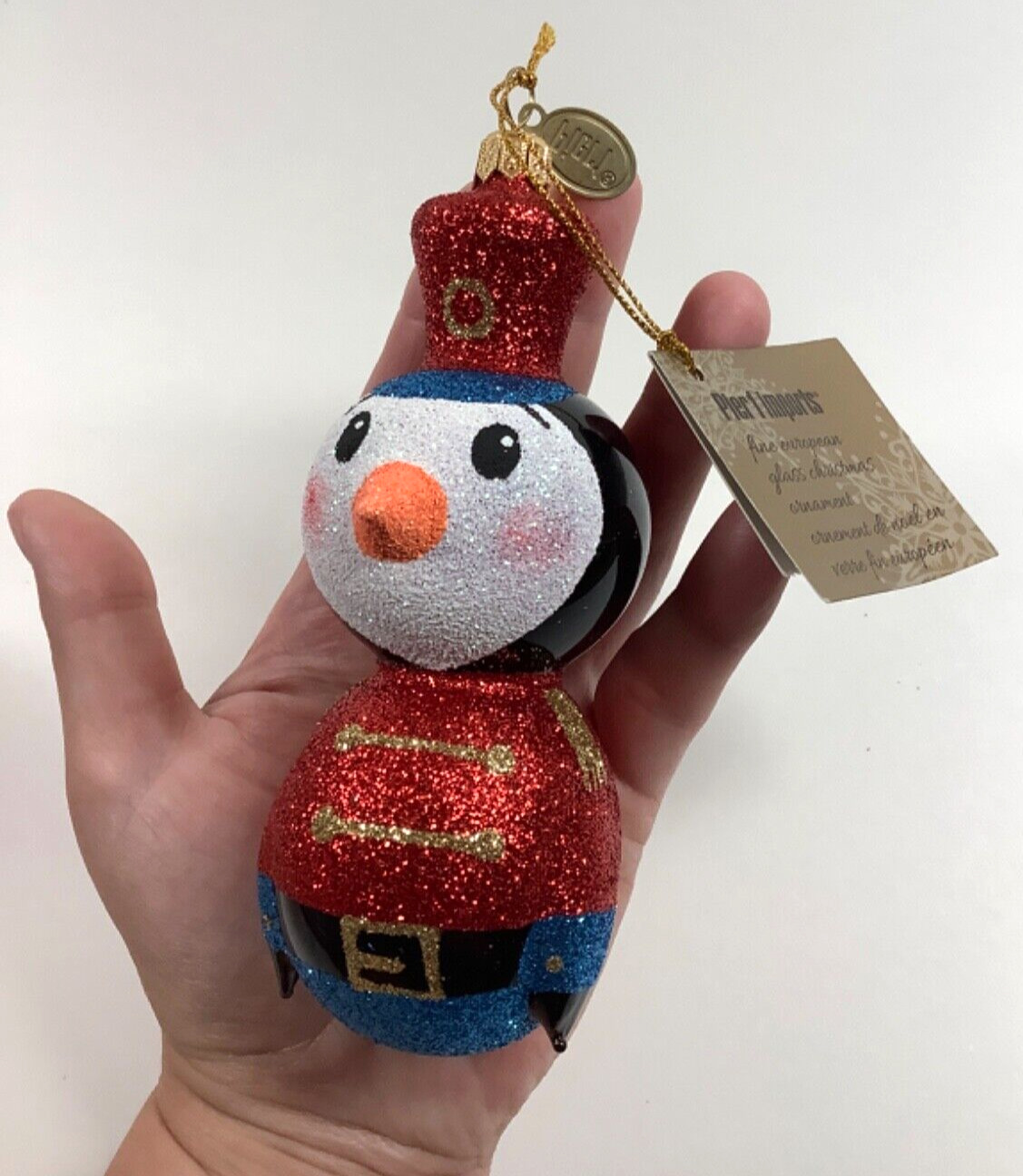 Pier 1 Imports Penguin Nutcracker European Glass Ornament Christmas NWT