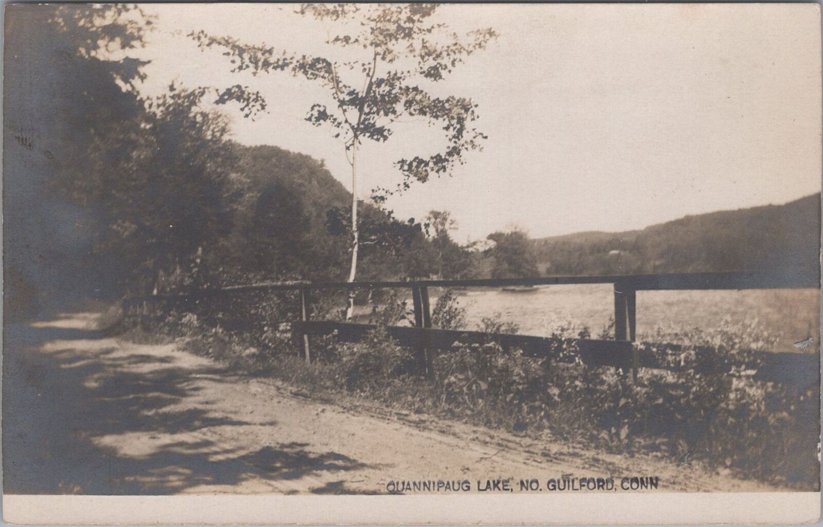 RPPC Postcard Quannipaug Lake No Guilford CT 1910