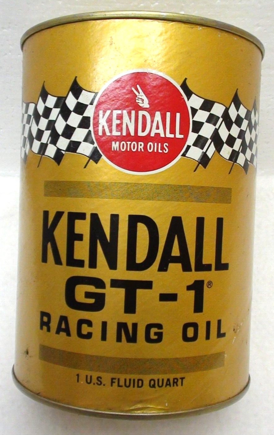 VINTAGE 1 QUART KENDALL GT-1 RACING MOTOR OIL SAE 40 CAN Bradford Pennsylvania