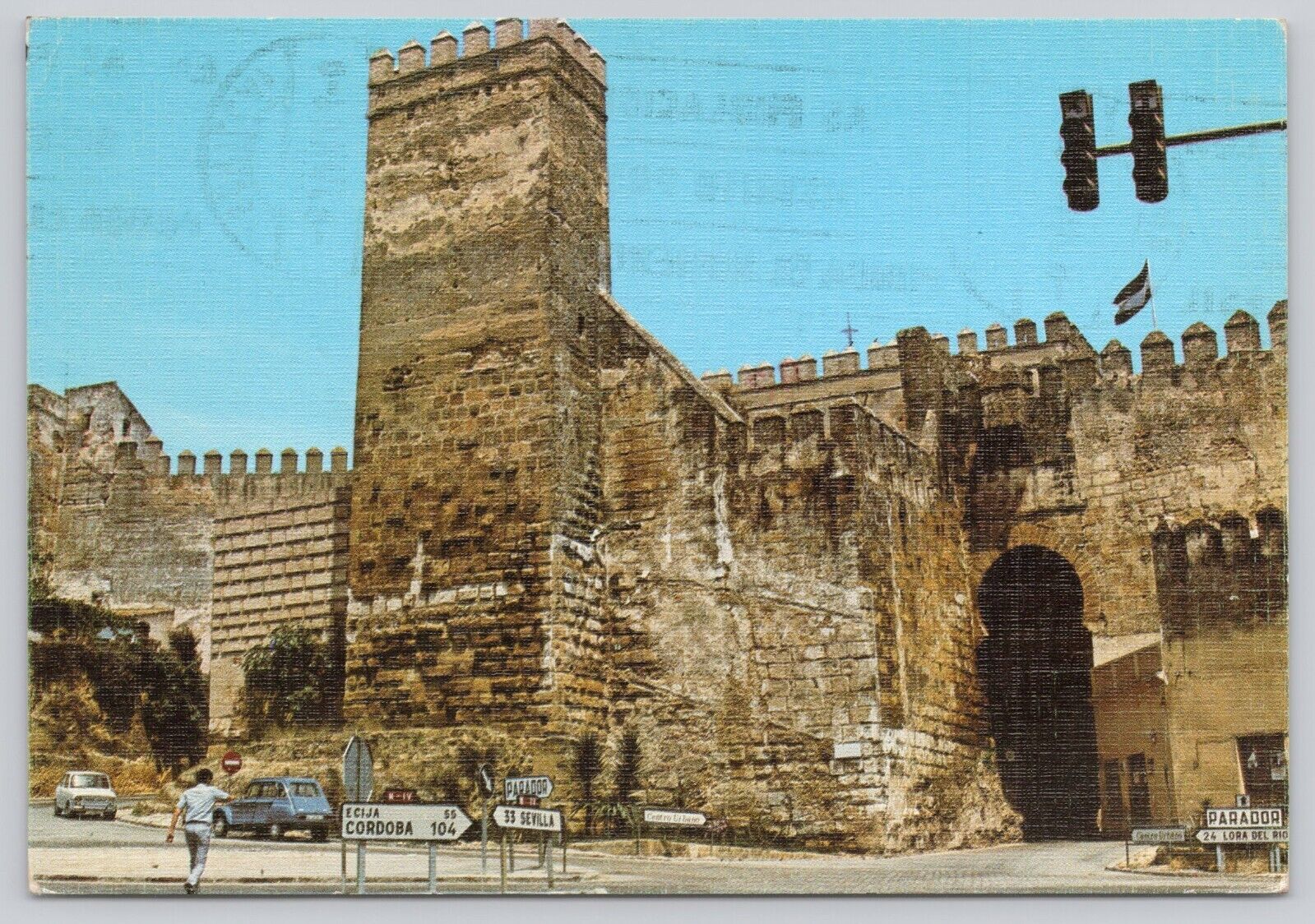 Postcard Spain Alcazar Y Puerta de Sevilla Carmona Street Signs & View 4x6 (a2)