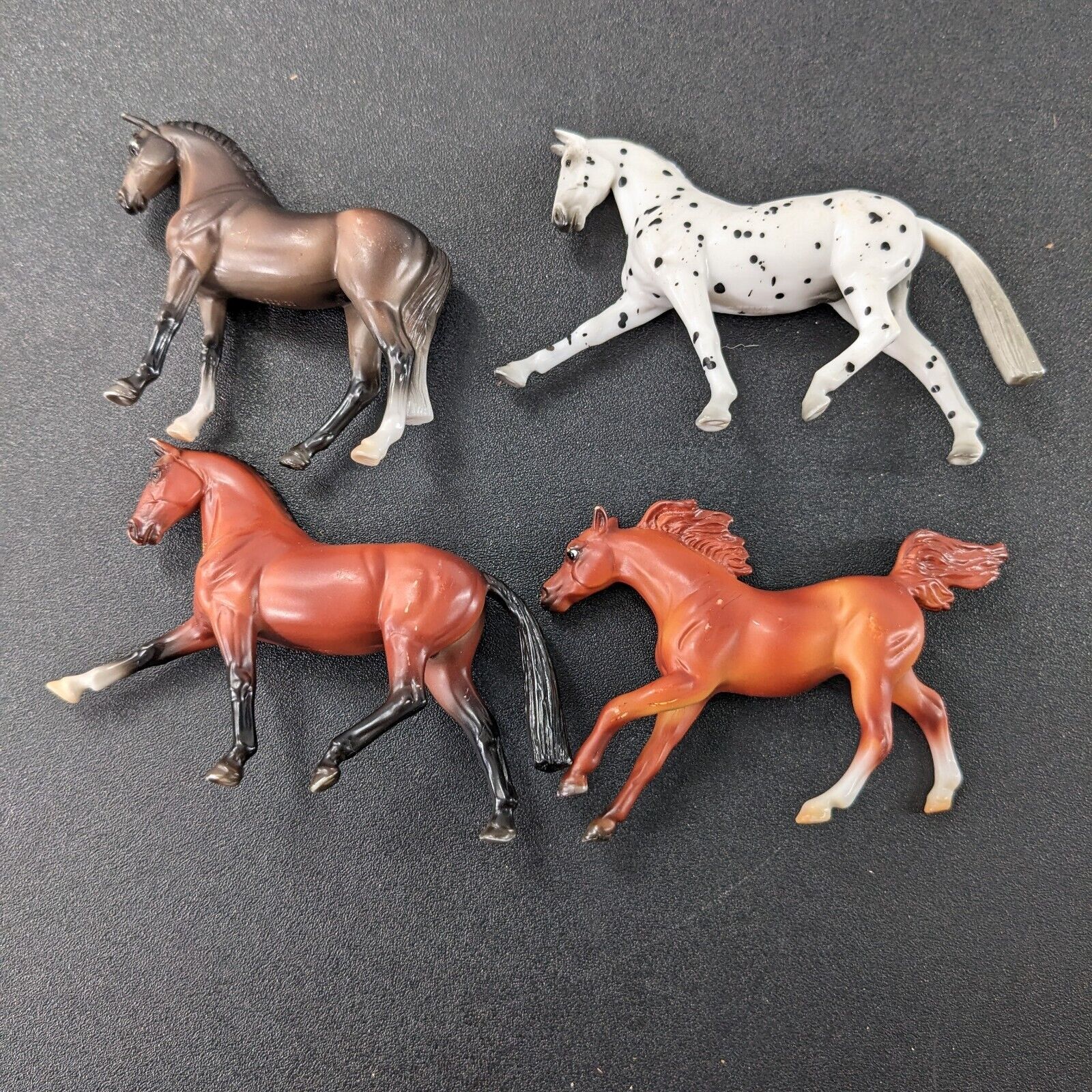 Lot Of 4 Vintage Miniature Breyer Reeves Horses Stablemates Brown Palomino