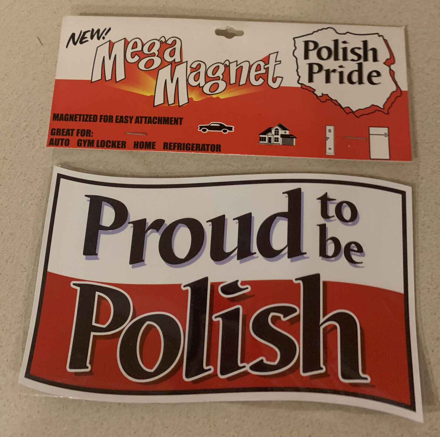Proud to be Polish Car Auto Refrigerator Magnet (7.75 inches by 4.75 inches) NEW