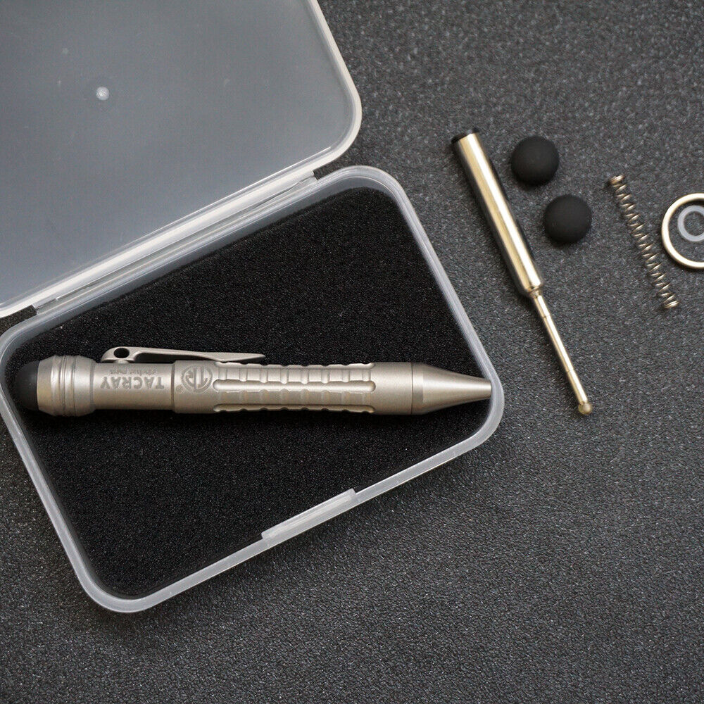 EDC Ti Alloy Mini Pen Field Capacitance Stylus Bolt Type Back Clamp Switch Gift