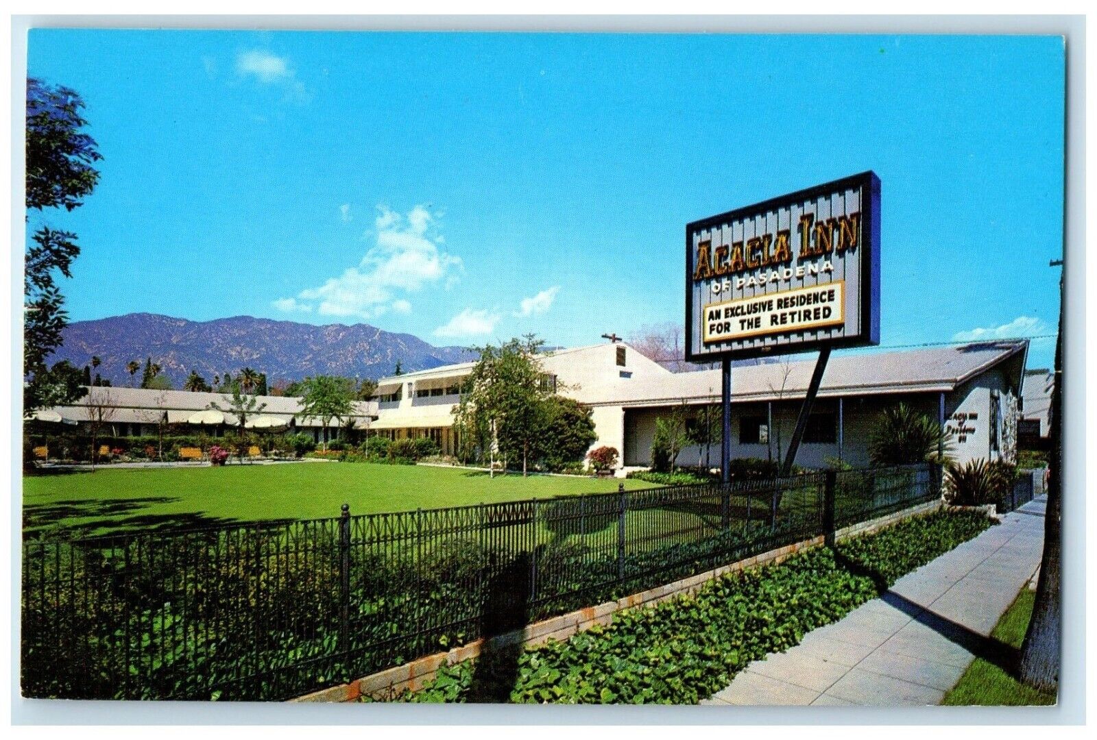 c1960 Acacia Inn Pasadena East Washington Boulevard California Vintage Postcard