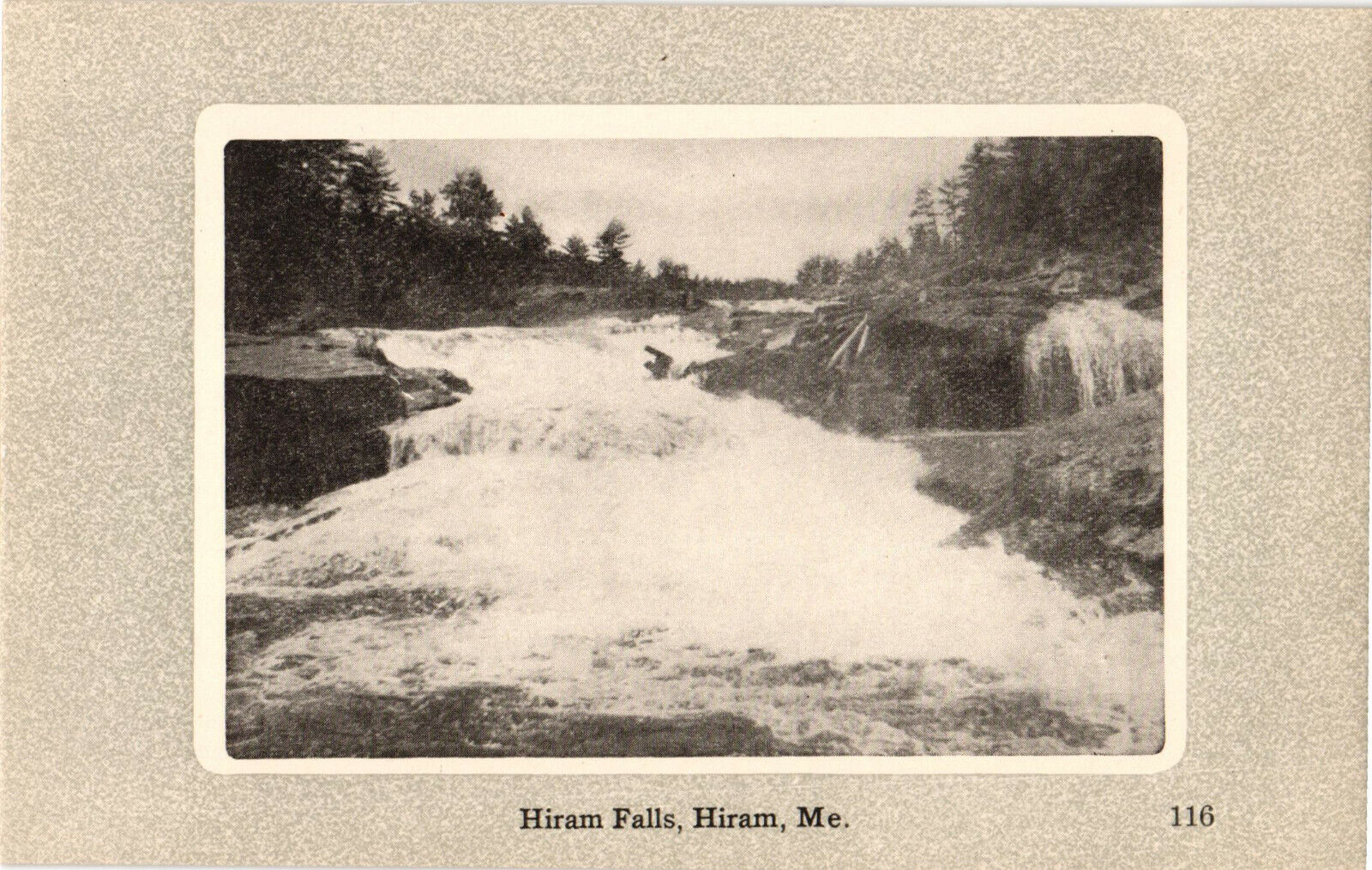 Hiram Falls Hiram ME Waterfall Cassens Card Co. c1900 Vintage Postcard Unposted