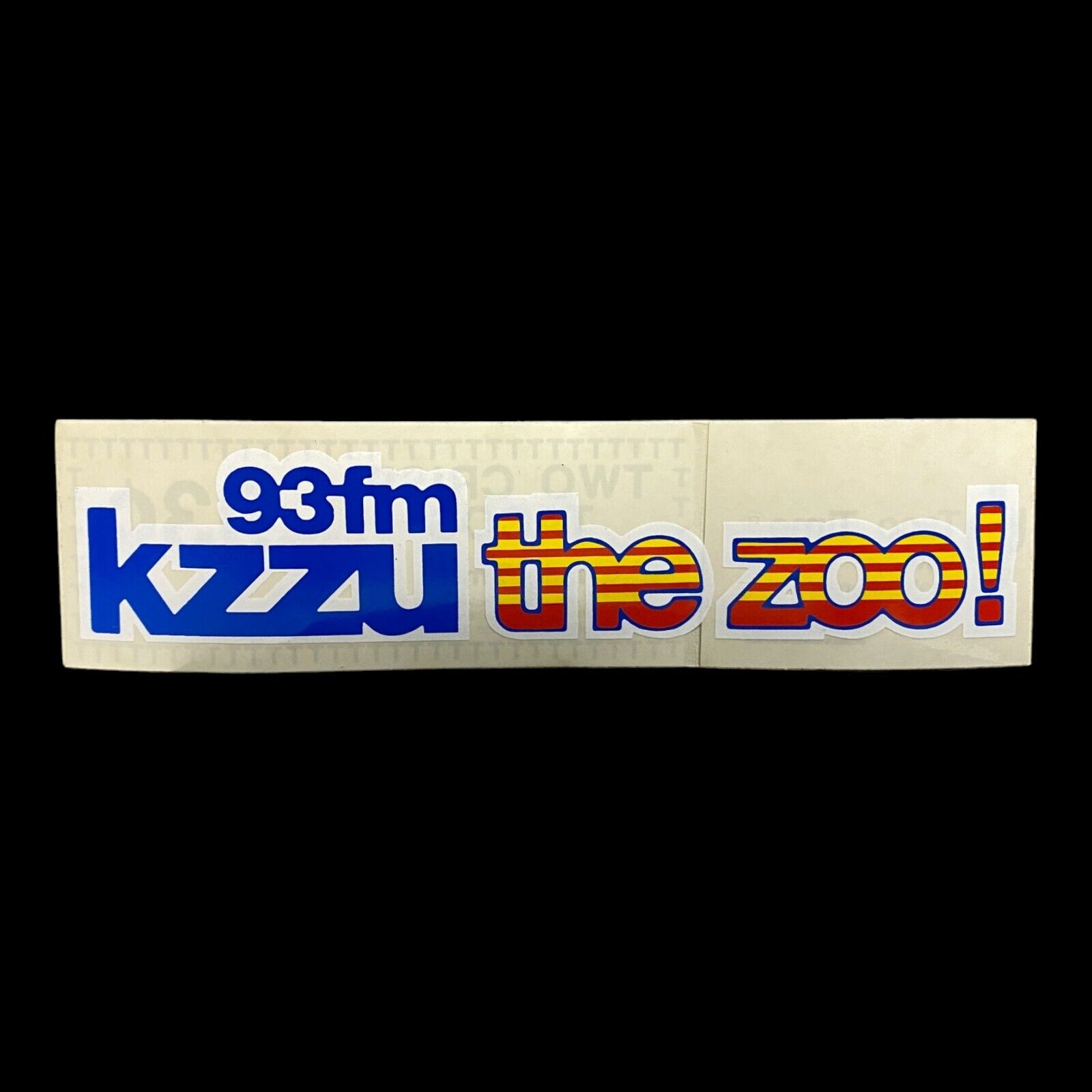 1988 VINTAGE 93 fm kzzu the zoo RADIO STATION BUMPER STICKER SPOKANE, WA