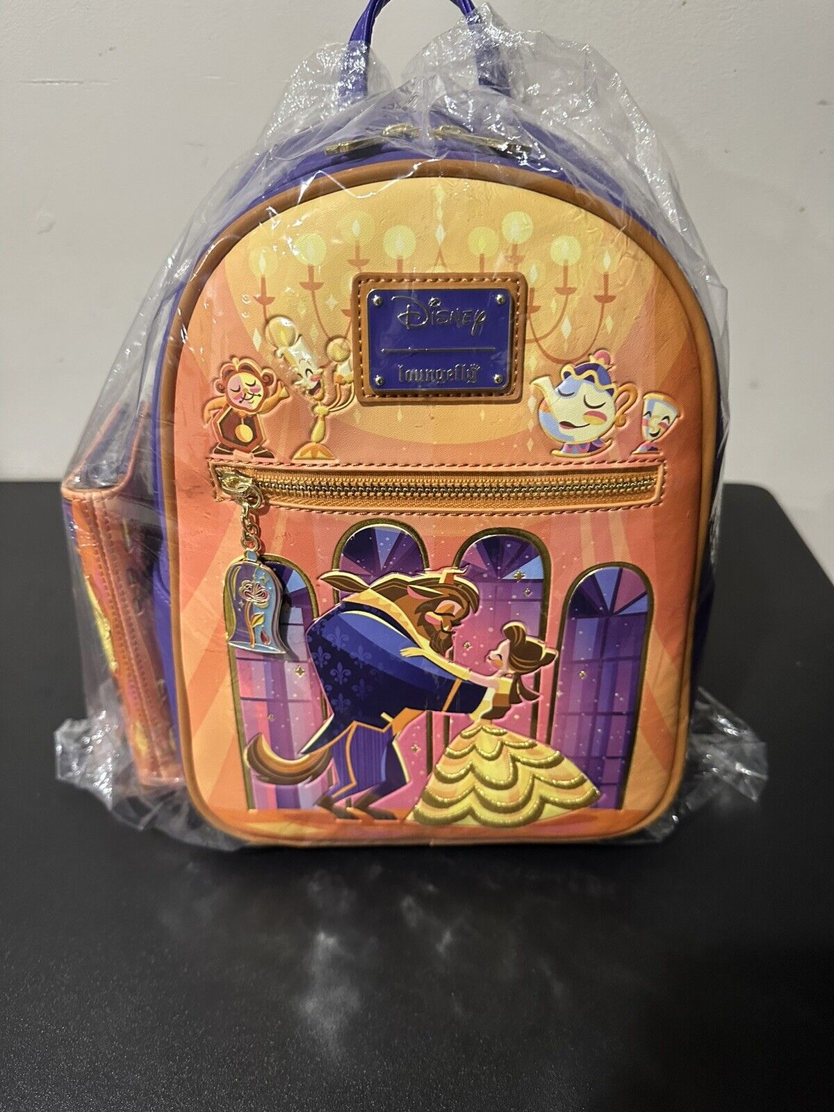 Beauty and the beast loungefly backpack And  Wallet New With Tags