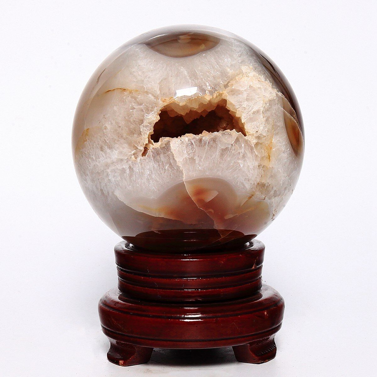 2217g Natural Agate Geode Sphere Crystal Ball Reiki Healing Energy Decoration