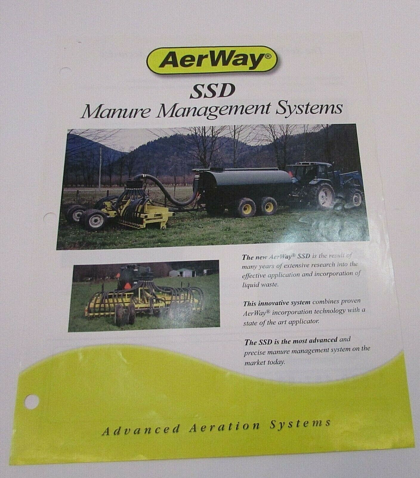New 1990s Holland AerWay SSD Aeration Manure Management Systems Brochure FREE SH