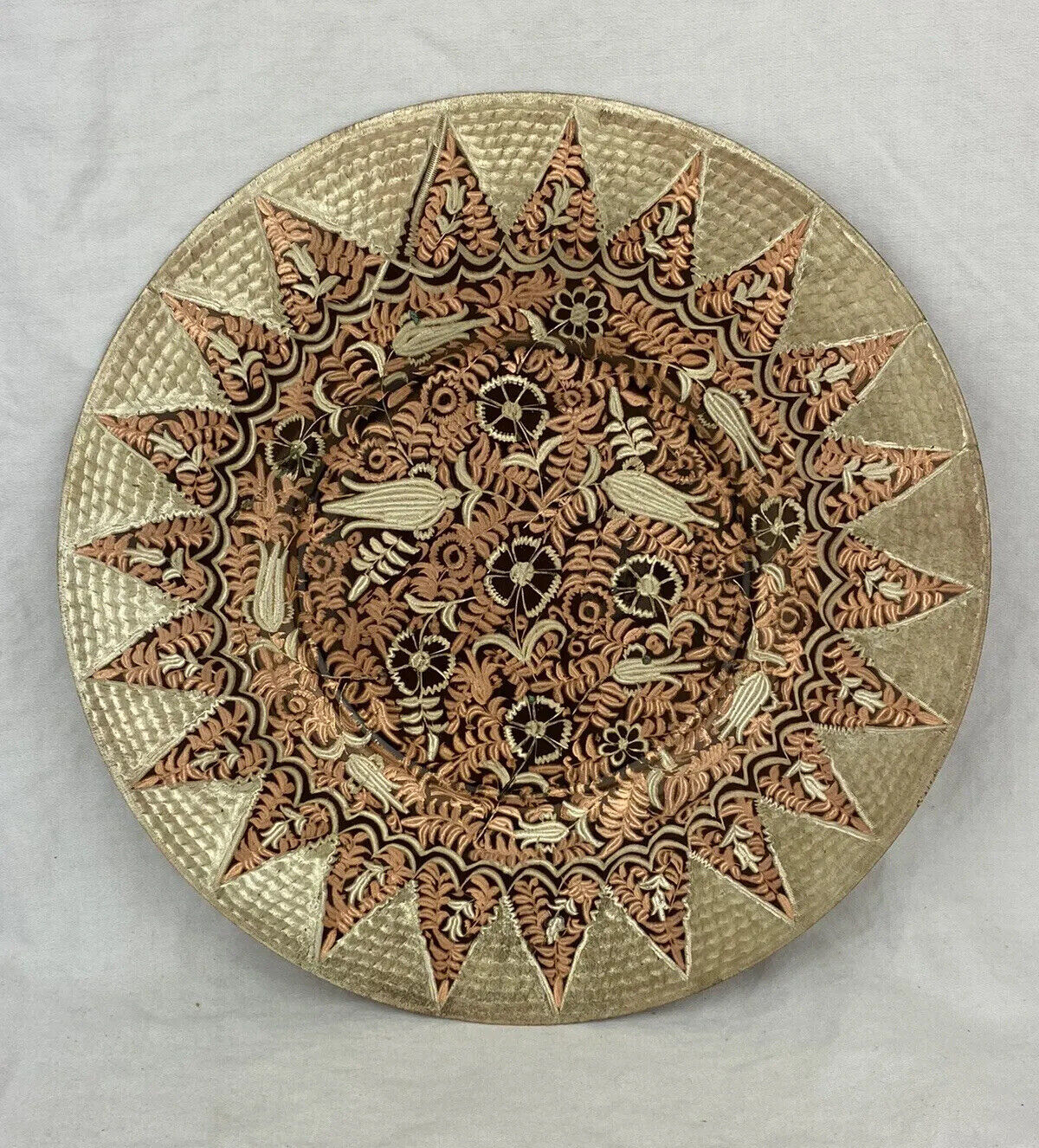 Vintage Copper Decorative Wall Plate Vintage Erzincanlilar Hand Etched Turkish