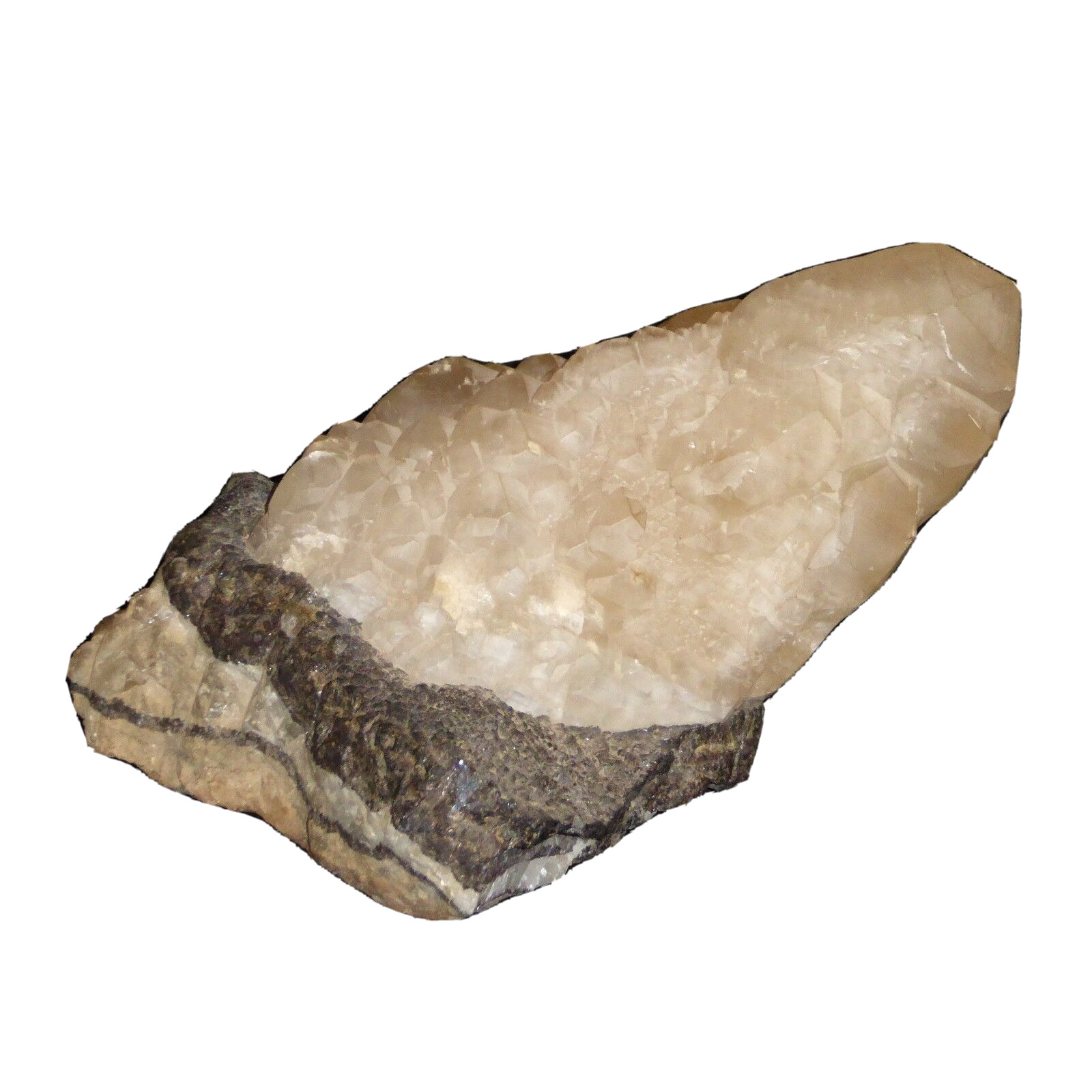 Over 12lb Natural White Quartz Crystal Cluster Embedded in Rock Base 5520g 
