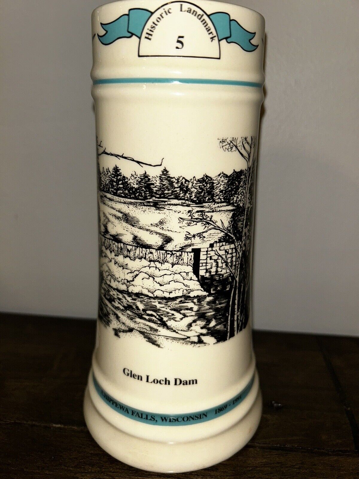 Leinenkugels Historic Landmark 5 Glen Loch Dam Beer Stein Limited Addition #478