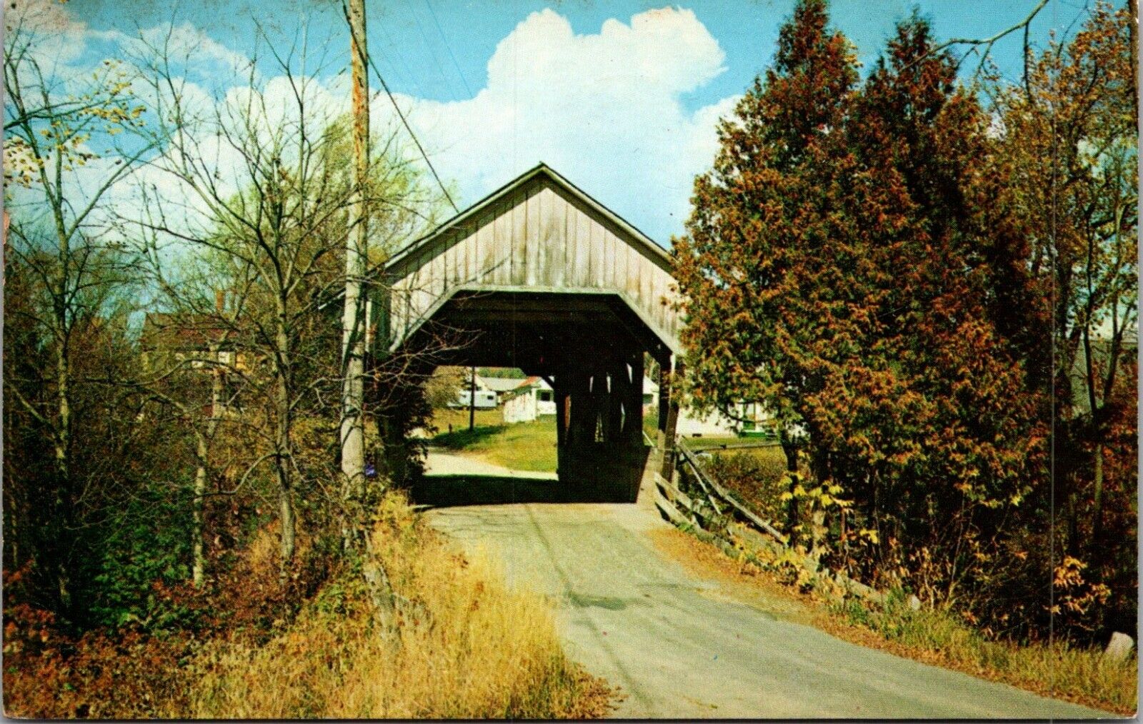 Postcard 1968 One of the Five Old Covered Bridges in Lyndon Vermont VT