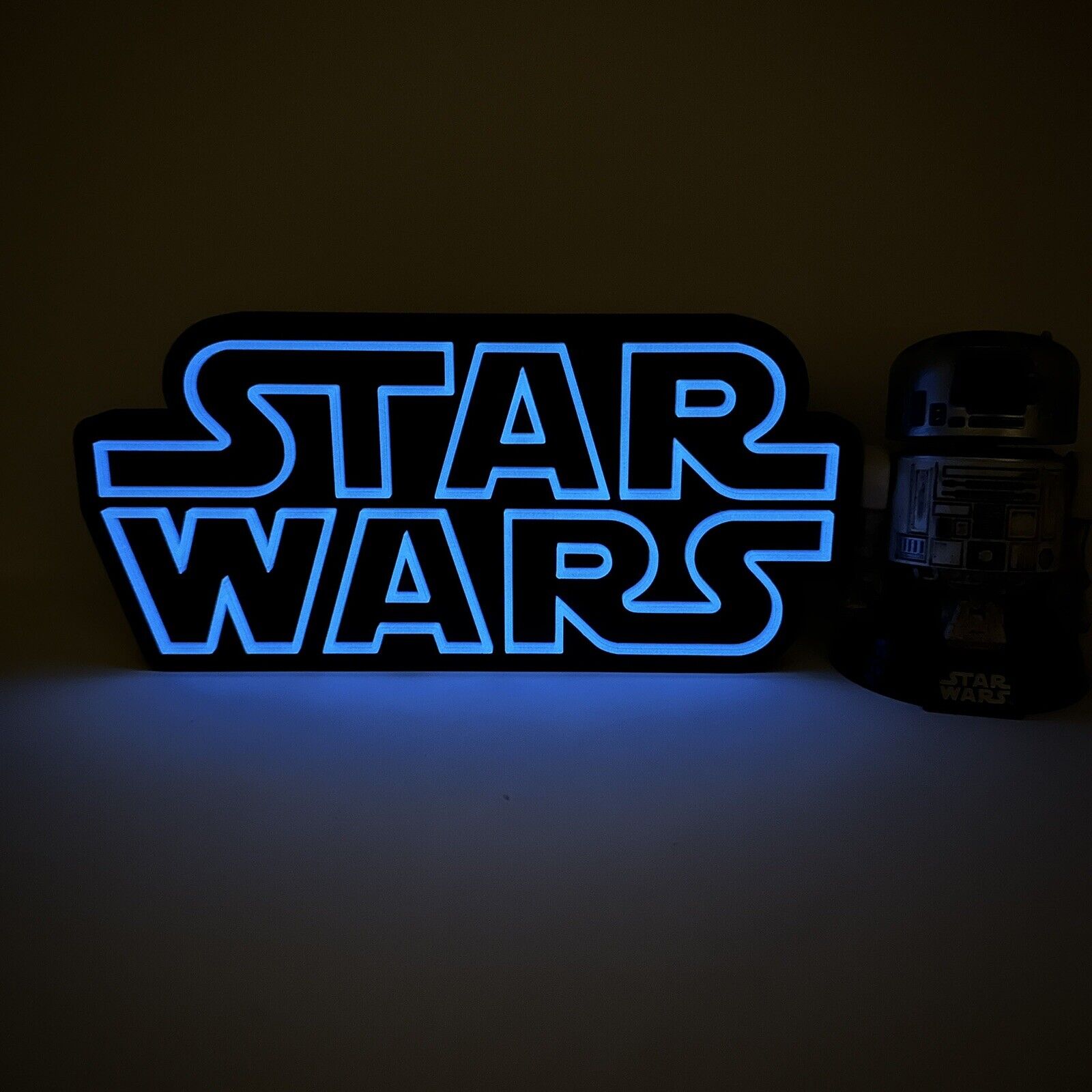 3D Printed  STAR WARS (GITD BLUE) - FanSign for your Pops & collectibles