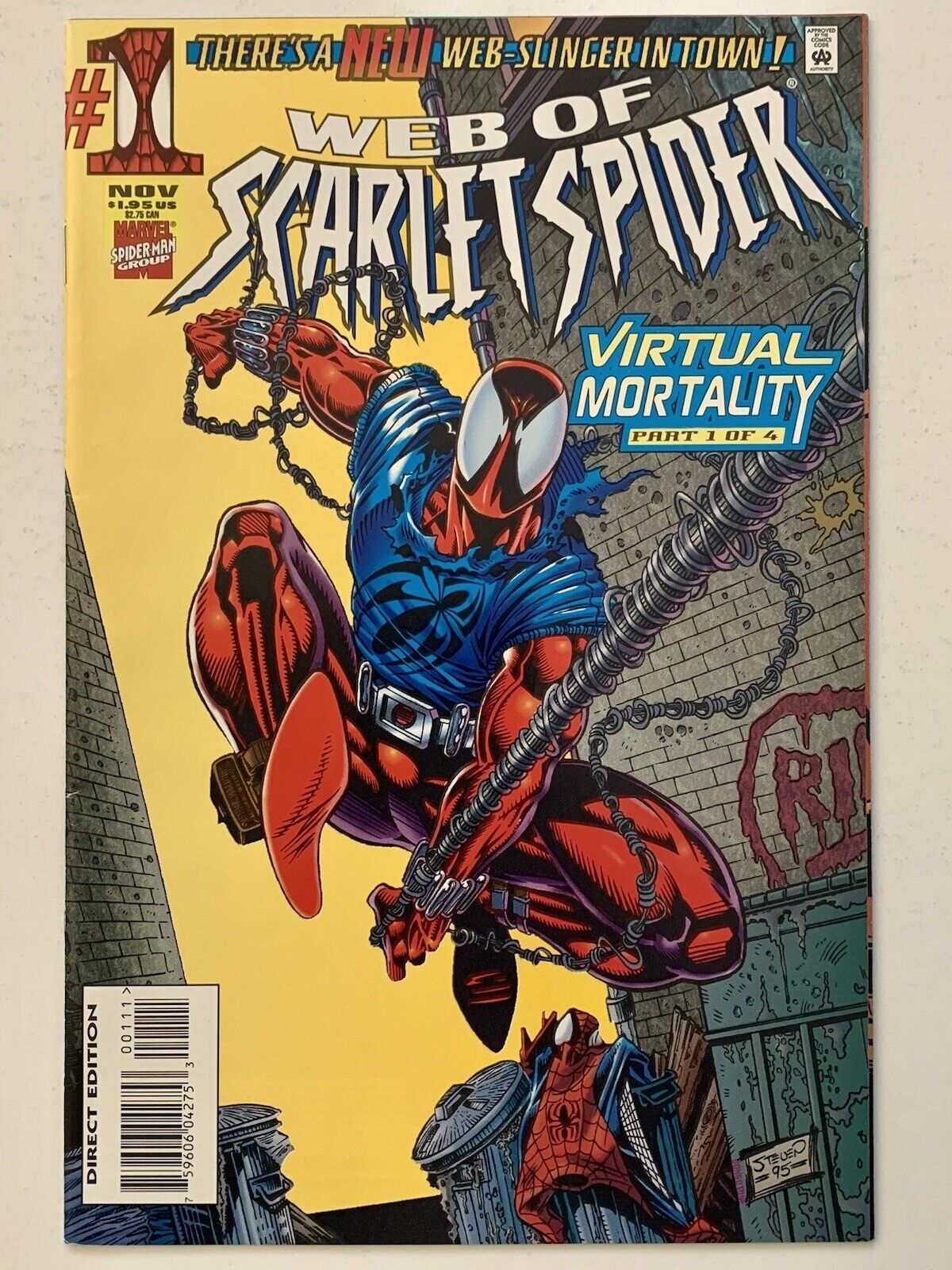 Web of Scarlet Spider #1 (1995) Ben Reilly (Peter’s Clone) (NM/9.2) Vintage KEY