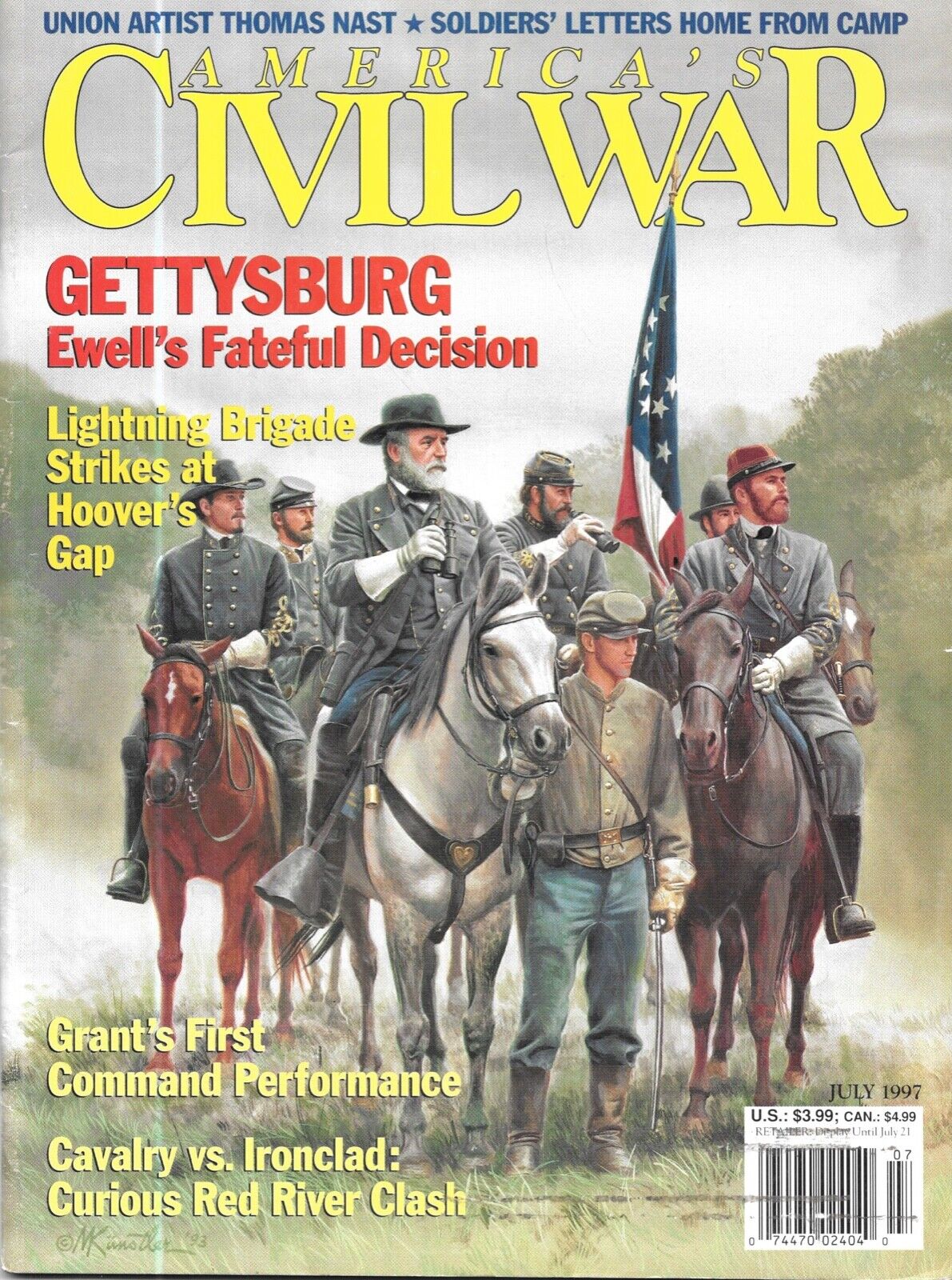 America\'s Civil War July 1997 Gettysburg Ewell Grant Command Belmont Hoover Gap
