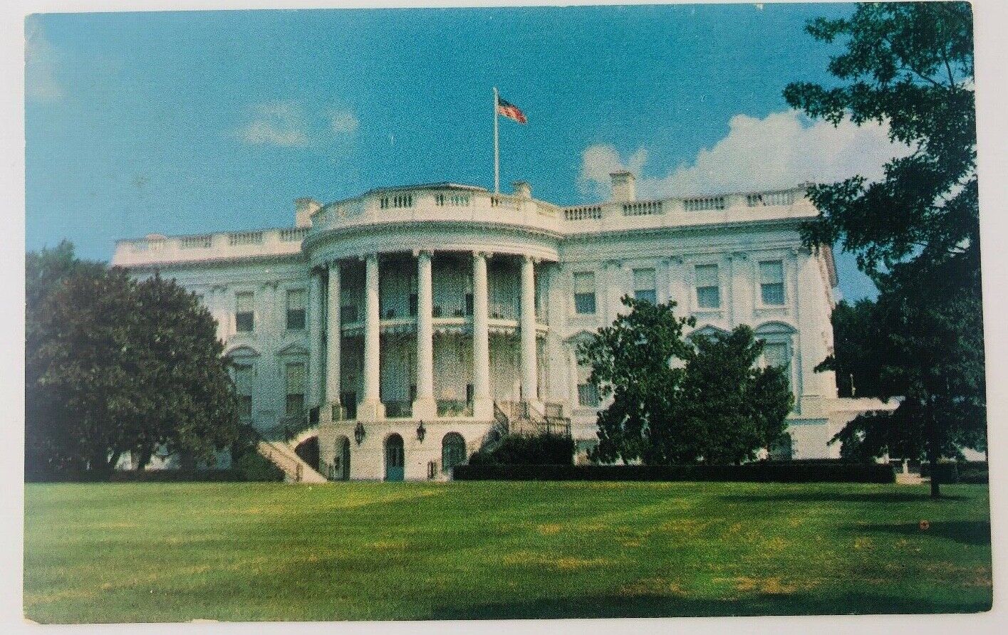 Vintage Washington D.C. The White House Front Lawn Postcard 