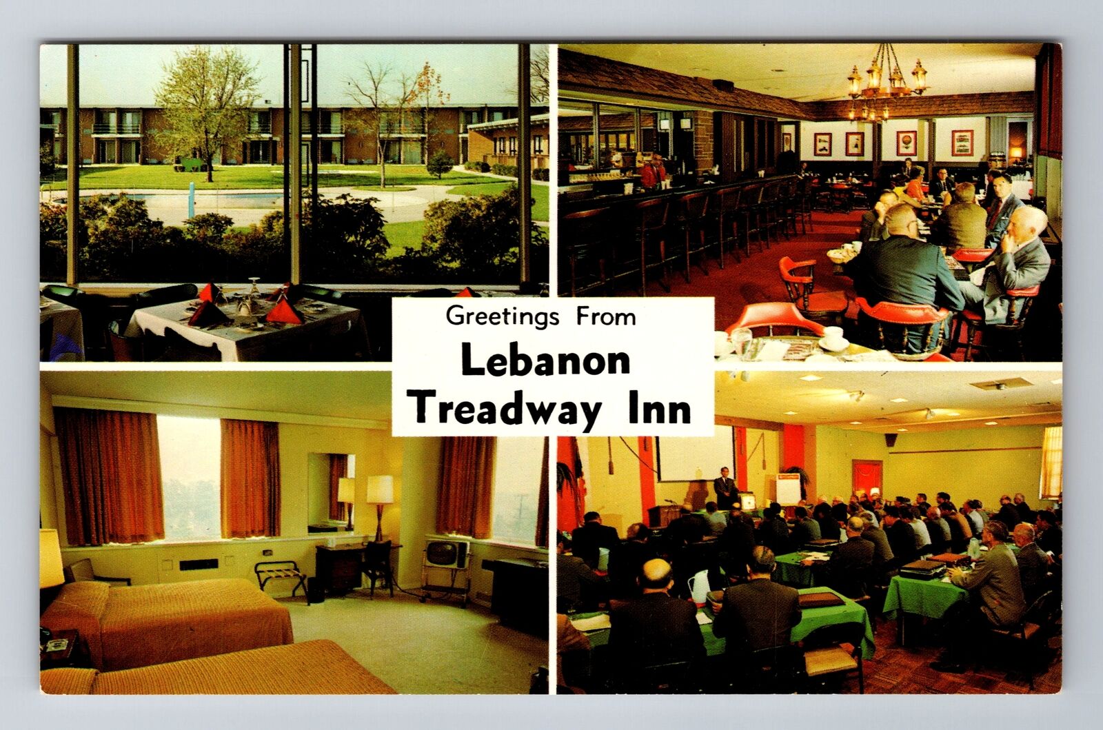 Lebanon PA-Pennsylvania, Greetings Treadway Inn, Advertising, Vintage Postcard