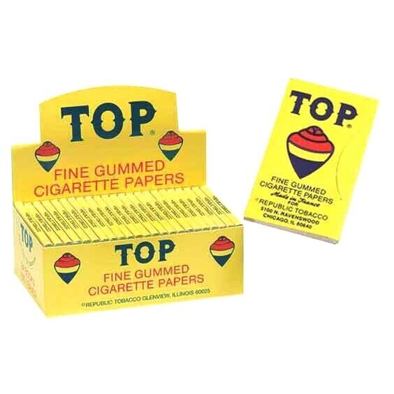 AUTHENTIC TOP FINE GUMMED CIGARETTE ROLLING PAPERS  24 BOOKLET 