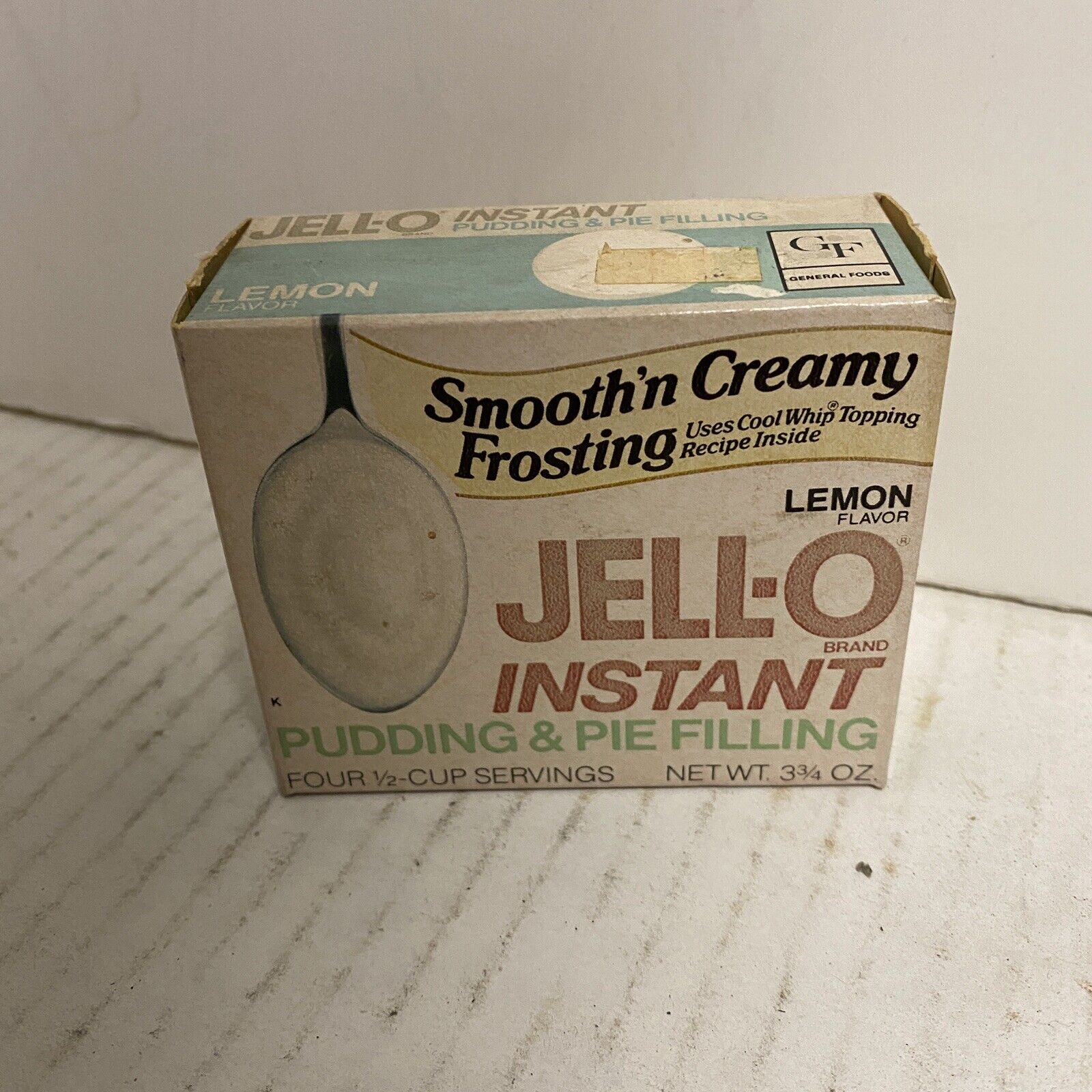 Jello Instant Pudding Pie Filling Smoothin Creamy Frosting Lemon Flavor Vintage 