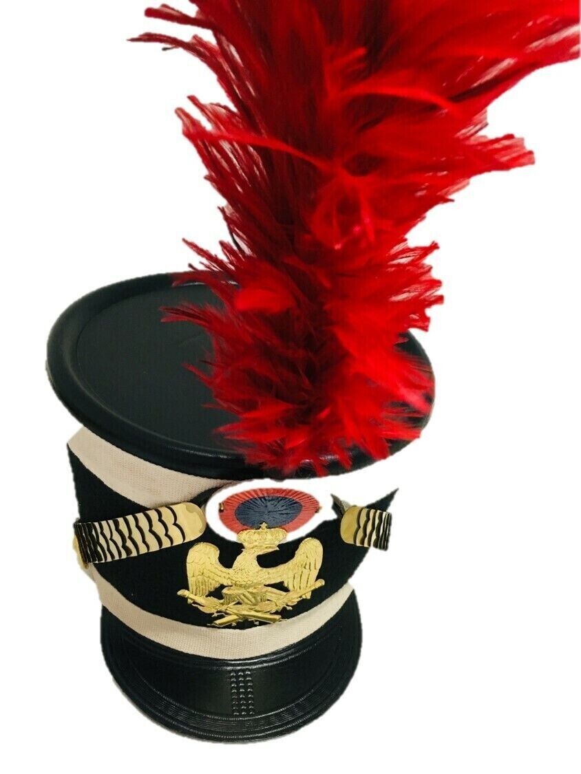DGH® Napoleonic  White Shako Hat + Red Plume-12” 3rd EME   1806  ASA FS