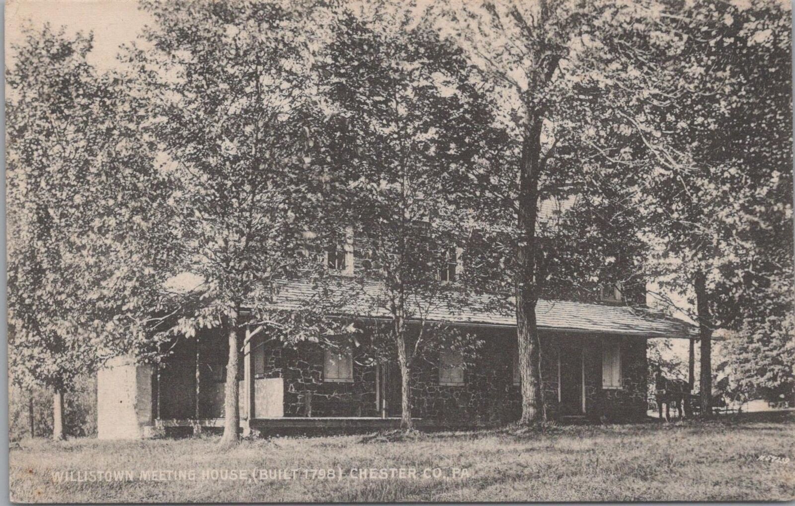 Postcard Williamson Meeting House Chester Co PA 