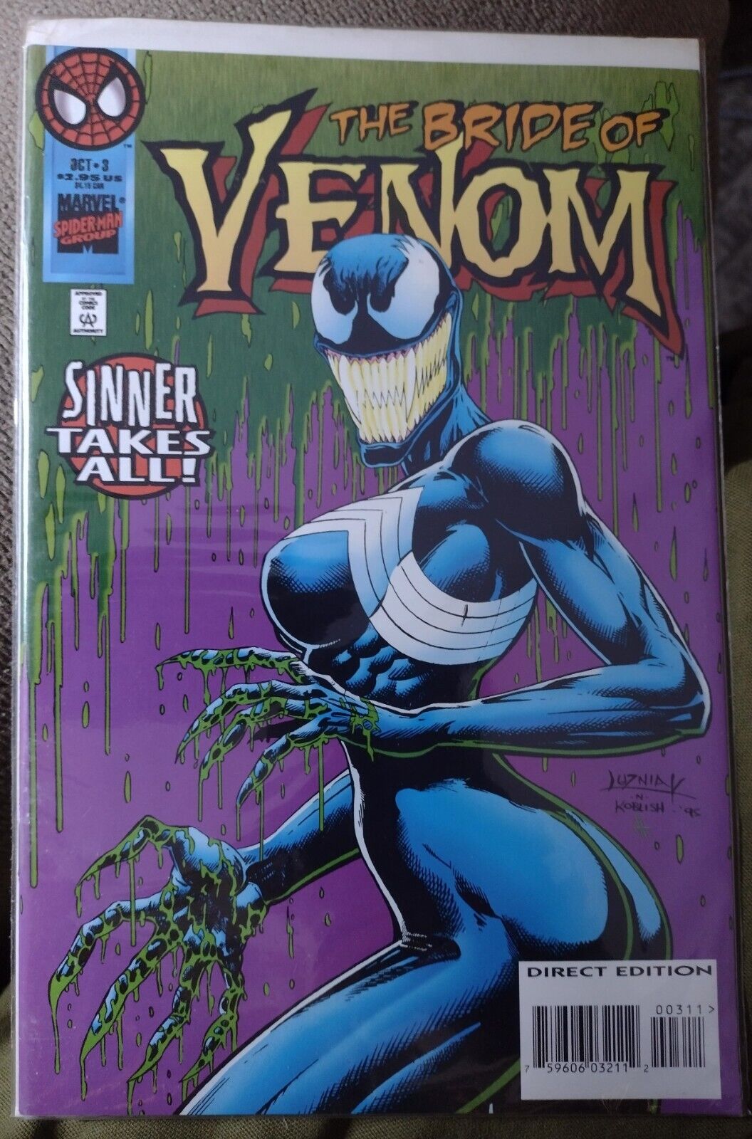 The Bride of Venom: Sinner Takes All #3 1st Full App. She-Venom Bagged & Boarded